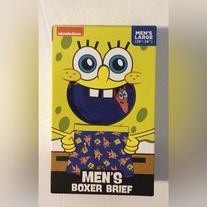 SpongeBob Squarepants Boxer Briefs Mens Size L 36”-38” Lightweight Stretch NEW!.